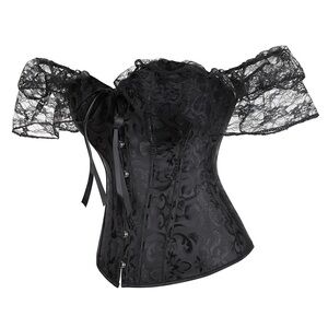 Gothic Renaissance Black Lace Corset Top